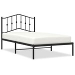 vidaXL Cadre de lit métal avec tête de lit noir 100x190 cm