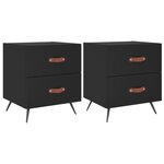 vidaXL Tables de chevet 2 Pièces noir 40x35x47 5 cm bois d’ingénierie