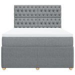 vidaXL Sommier à lattes de lit avec matelas Gris clair 140x190cm Tissu