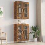 vidaXL Armoire murale suspendue Chêne fumé 69 5x34x90 cm