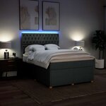 vidaXL Sommier à lattes de lit avec matelas Gris foncé 140x200cm Tissu