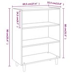vidaXL Buffet Gris béton 69 5x32 5x90 cm Bois d'ingénierie