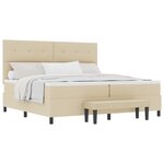 vidaXL Lit Box Spring avec Matelas & Banc Crème 200x200 cm Tissu