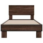 vidaXL Cadre de lit chêne marron 100x200 cm bois d'ingénierie et métal
