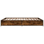 vidaXL Cadre de lit chêne fumé 140x190 cm bois d'ingénierie et métal