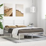 vidaXL Cadre de lit métal sans matelas et tête de lit blanc 120x200 cm
