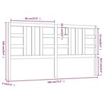 vidaXL Tête de lit Gris 186x4x100 cm Bois massif de pin