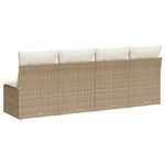 vidaXL Canapé de jardin avec coussins 4 places beige résine tressée