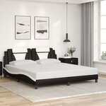 vidaXL Cadre de lit avec lumières LED noir blanc 180x200 cm similicuir