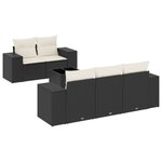 vidaXL Salon de jardin 6 Pièces avec coussins noir résine tressée
