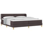 Lit à ressort vidaXL avec matelas marron foncé 200x200 cm en tissu