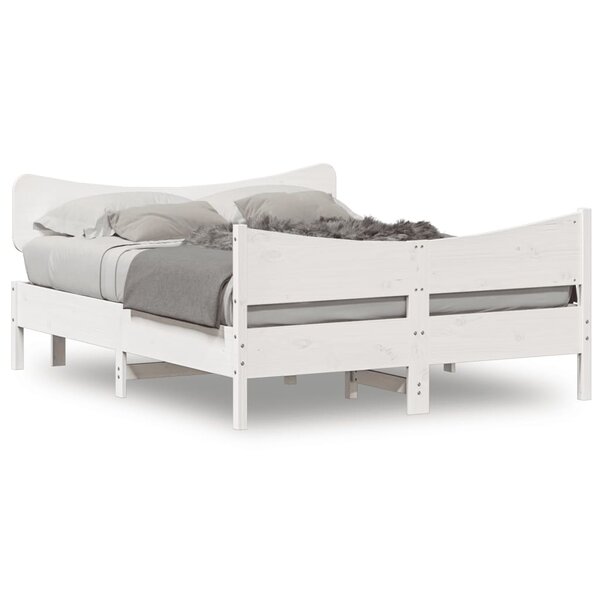 vidaXL Cadre de lit sans matelas blanc 140x200 cm bois de pin massif