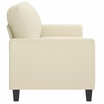 vidaXL Canapé à 2 places Crème 140 cm Similicuir