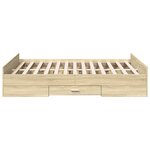 vidaXL Cadre de lit avec tiroirs sans matelas chêne sonoma 120x190 cm
