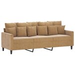 vidaXL Canapé à 3 places avec repose-pieds Marron 180 cm Velours