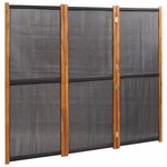 vidaXL Cloison de séparation 3 panneaux Noir 210x180 cm