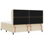 vidaXL Lit plateforme avec matelas - Crème - 200x200 cm Tissu