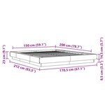 vidaXL Cadre de lit avec lumières LED noir 150x200cm bois d'ingénierie