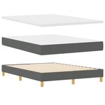 Lit Box Spring vidaXL avec Matelas Gris Foncé 160x200 cm en Tissu
