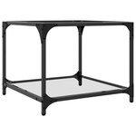 vidaXL Table basse avec dessus en verre transparent 50x50x40 cm acier