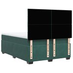 vidaXL Sommier à lattes de lit et matelas Vert foncé 160x200cm Velours