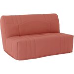 Banquette BZ - Tissu 100  Coton terracotta - Couchage 140 x 190 cm