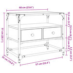 vidaXL Meuble TV et dessus en verre noir 60x35x51 cm bois d'ingénierie