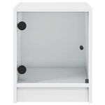 vidaXL Table de chevet avec porte en verre blanc 35x37x42 cm