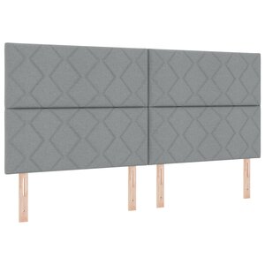 vidaXL Tête de Lit Design à Motifs en Diamant Gris Clair 200 cm Tissu