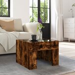 vidaXL Table basse avec LED infini chêne fumé 40x40x30 cm