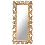 vidaXL Miroir sculpté à la main Marron 110x50 cm Bois de manguier