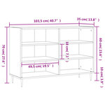 vidaXL Buffet blanc 103 5x35x70 cm bois d'ingénierie