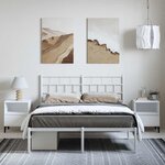 vidaXL Cadre de lit métal sans matelas et tête de lit blanc 150x200 cm