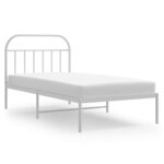 vidaXL Cadre de lit métal avec tête de lit blanc 100x200 cm