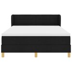 Lit Box Spring vidaXL avec matelas - Noir  160x200 cm  Tissu