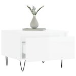 vidaXL Tables basses 2 Pièces blanc brillant 50x46x35cm bois d'ingénierie