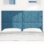 vidaXL Tête de lit design en blocs de diamant bleu foncé 144 cm Velours
