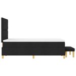 vidaXL Lit à Ressorts avec Matelas & Banquette Noir 120x200 cm Tissu