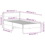 vidaXL Cadre de lit sans matelas 75x190 cm bois de pin massif
