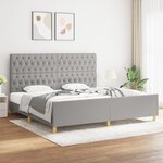 vidaXL Cadre de lit sans matelas avec tête de lit gris clair tissu