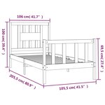vidaXL Cadre de lit sans matelas noir bois massif de pin 100x200 cm