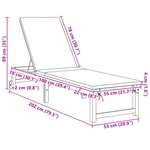 vidaXL Chaise longue avec coussins crème en bois massif d'acacia