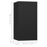 vidaXL Meubles TV 2 Pièces Noir 30 5x30x60 cm Bois d’ingénierie
