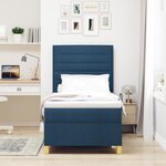 vidaXL Lit avec sommier Bleu 90x200 cm Tissu