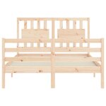 vidaXL Cadre de lit avec tête de lit 140x200 cm bois massif