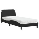 vidaXL Lit avec matelas noir 90x190 cm similicuir