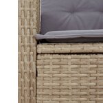 vidaXL Banc inclinable de jardin avec coussins beige résine tressée