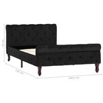 vidaXL Cadre de lit Noir Velours 100 x 200 cm