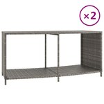vidaXL Étagères de rangement 2 Pièces gris résine tressée