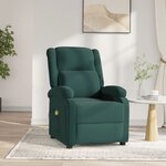 vidaXL Fauteuil électrique de massage Vert foncé velours